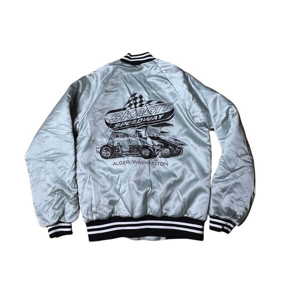 American Vintage 80s Sprint Car Racing Bomber Jacket Small - Picture 1 of 5